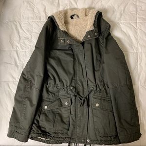 Green sherpa lined jacket